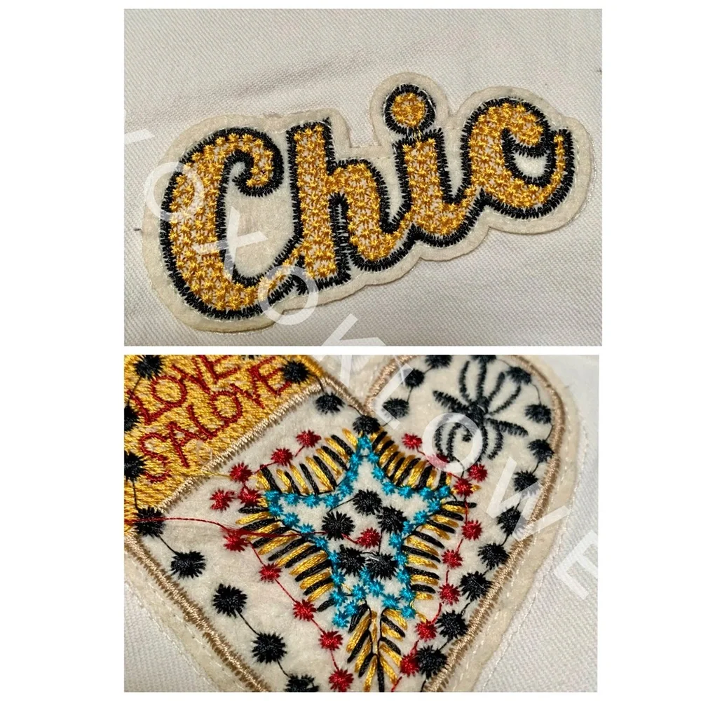 POL Cream Paint & Patch Loose Fit Wide Leg Pants - Picture 9 of 16